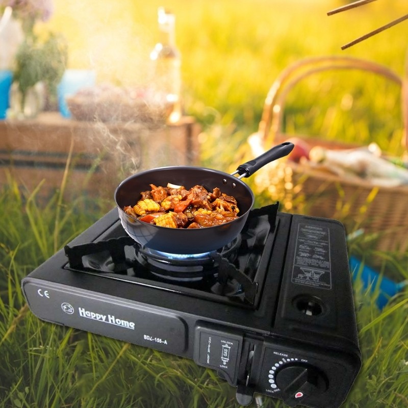 Plita camping. cu duza pentru butelie, butelie spray, valiza de transport