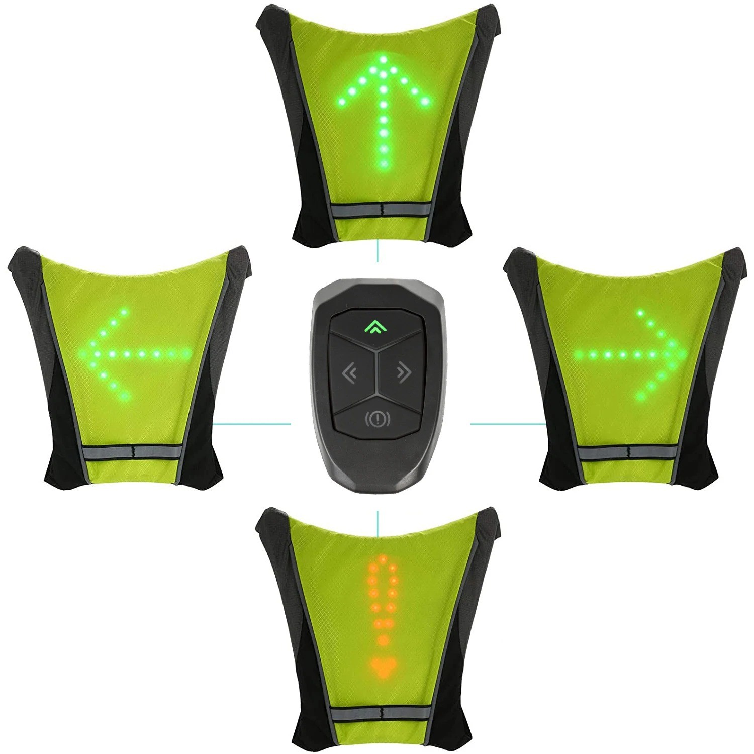 Vesta reflectorizanta cu semnalizare LED pentru biciclisti 