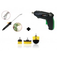 PACHET PROMOTIONAL !! LANCE PRESIUNE PENTRU SPALAT + MINI BOMASINA ELECTRICA 3.6V + SET 3 PERII PENTRU CURATARE, UNIVERSALE, CU ADAPTOR PENTRU BORMASINA