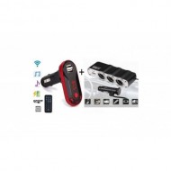 Pachet auto - Modulator FM mp3 player Bluetooth, cu incarcator pentru diverse dispozitive incorporat + priza bricheta tripla si USB incorporat