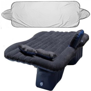 Saltea auto gonflabila Travel Bed, dimensiuni 138x85x45 cm + cadou parasolar parbriz