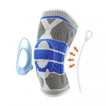 Genunchiera, pentru Genunchi si Activitati Sportive, din Material Respirabil, cu Arcuri Metalice, Pernita Silicon